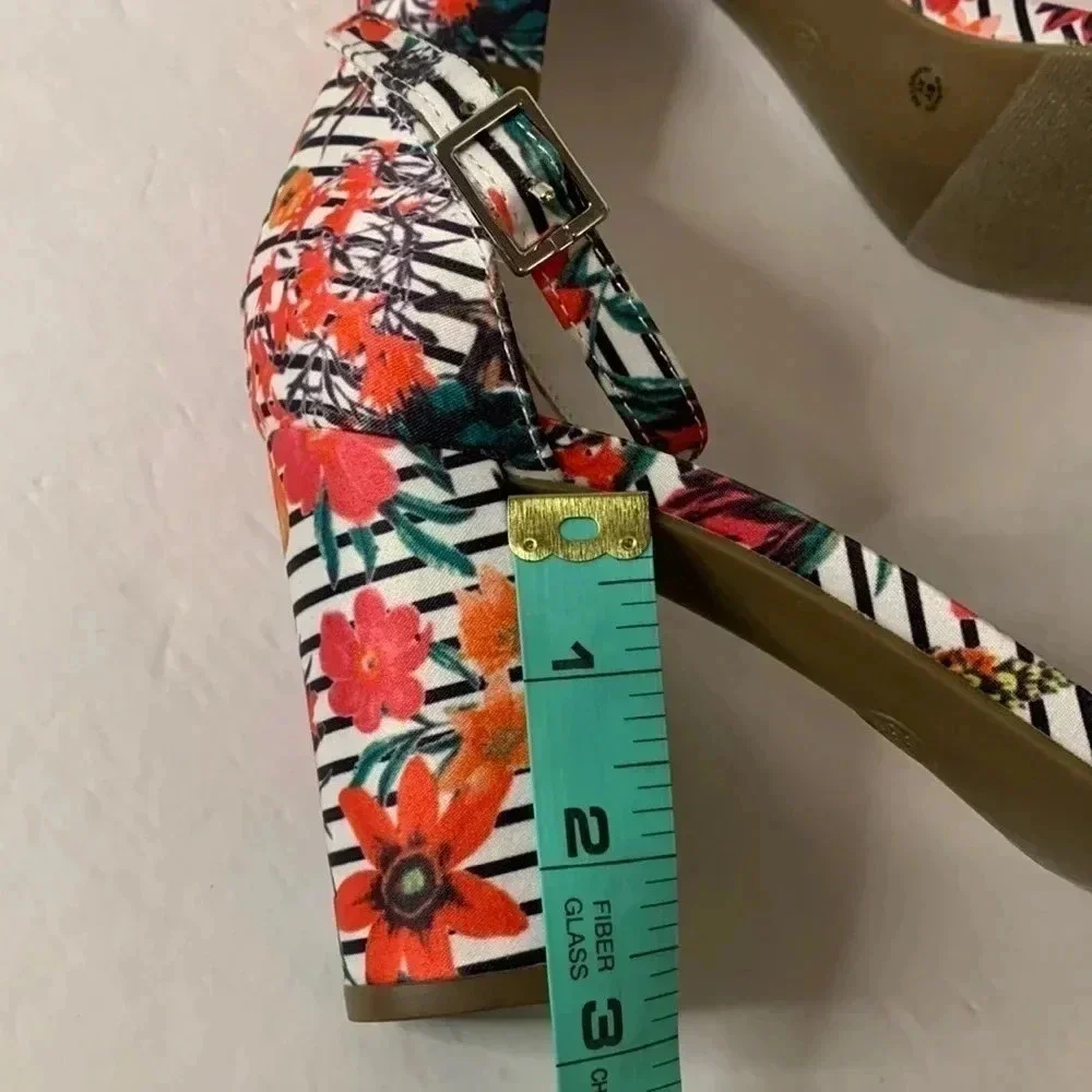 Worthington Beckwith Women’s Floral Sandals Chunky Heel Sz 8.5 New